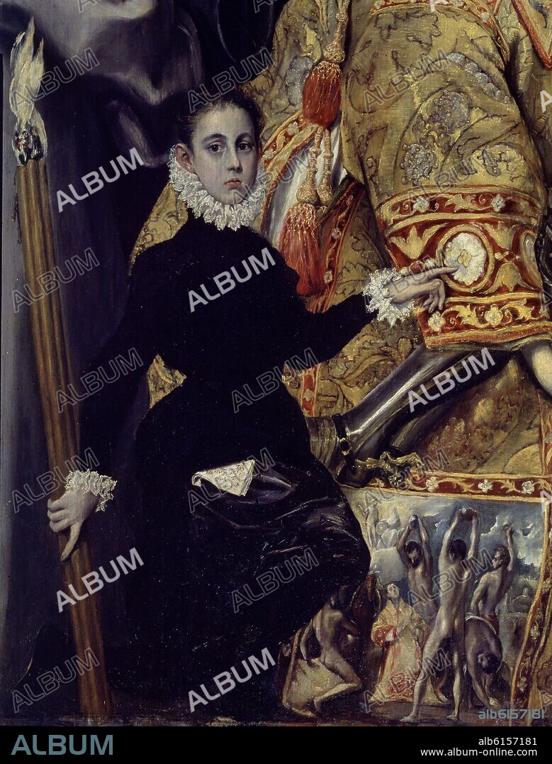 EL GRECO-DOMENIKOS THEOTOKOPOULOS (1540-1614). ENTIERRO DEL CONDE ORGAZ - 1586-88 - DET JORGE MANUEL THEOTOCOPULOS HIJO DEL GRECO - Conj 282.