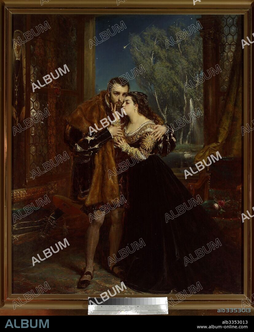 JAN ALOJZY MATEJKO. King Sigismund II Augustus and Barbara Radziwill at the court in Vilnius.