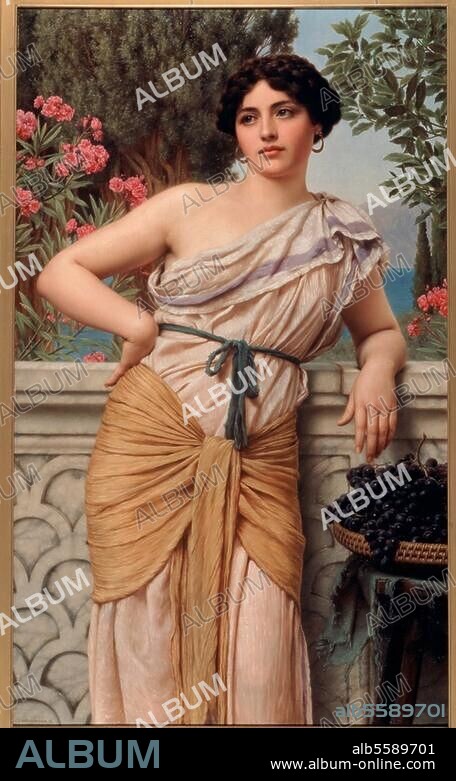 JOHN WILLIAM GODWARD. Godward, John William 1861-1922. "Rêverie", 1912. Huile sur toile, H. 1,27 ; L. 0,76. Londres, Sotheby's, 21 novembre 1989, lot 56.