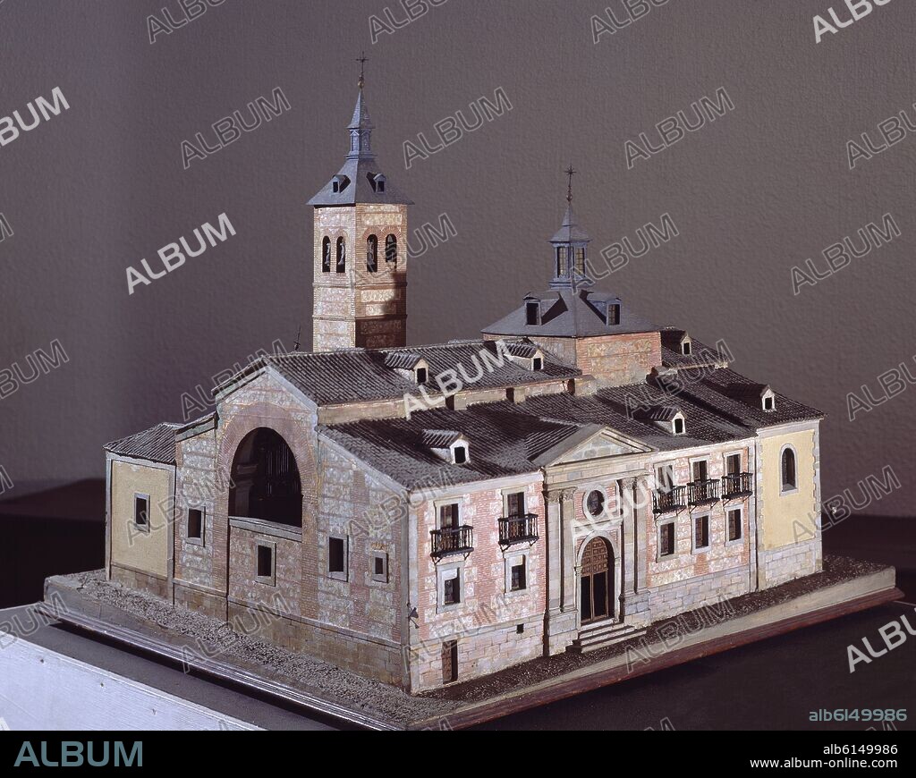 JOSÉ MONASTERIO RIESCO. MAQUETA DE LA IGLESIA DE SANTA MARIA DE LA ALMUDENA - 1945 - FACHADAS SUR Y OESTE - ES LA IGLESIA MAS ANTIGUA DE MADRID.