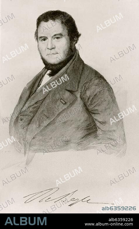 Stendhal, eigentl. Henri Beyle franz. Schriftsteller Grenoble 23.1.1783 - Paris 23.3.1842. Porträt. Stahlstich, um 1850, nach dem Gemälde von Johan Olaf Sodermark.