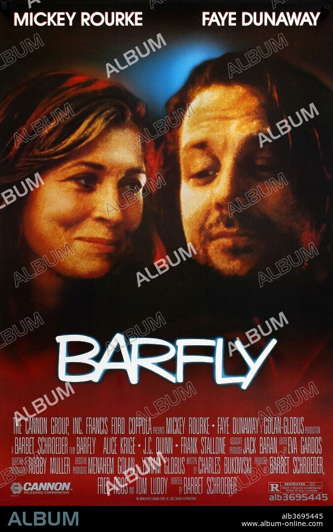Poster of BARFLY, 1987, directed by BARBET SCHROEDER. Copyright CANNON FILMS.
