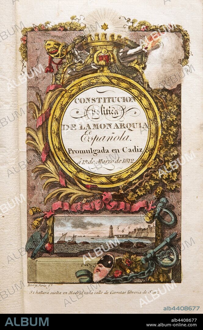 Book of the Spanish Constitution of 1812, Cadiz, Region of Andalusia, Spain, Europe.
