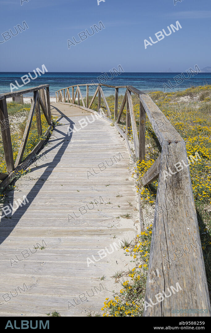 Es Cavall den Borras beachs, Formentera, Pitiusas Islands, Balearic Community, Spain.