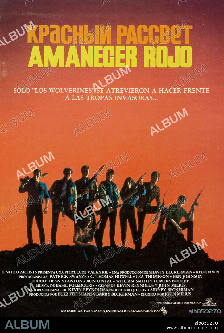 Poster of RED DAWN, 1984, directed by JOHN MILIUS. Copyright M.G.M/UNITED ARTIST.