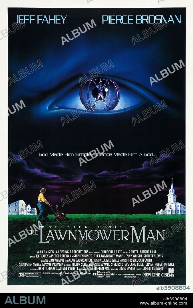 Poster of THE LAWNMOWER MAN, 1992, directed by BRETT LEONARD. Copyright FIRST INDEPENDENT/ALLIED VISION.