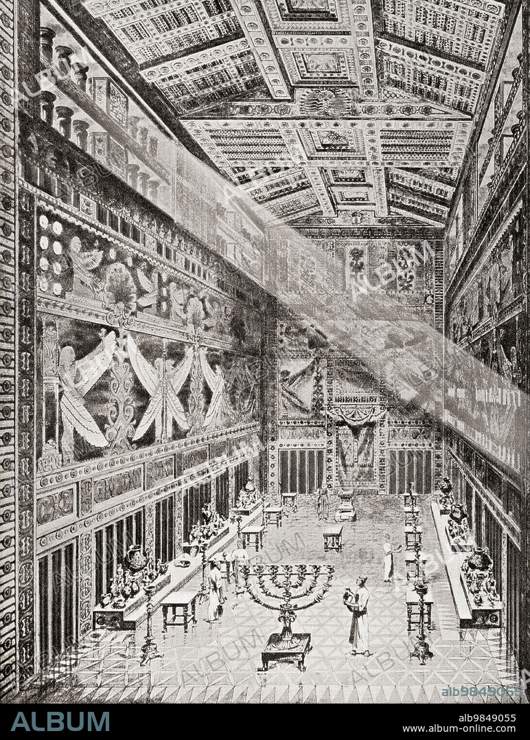 Artist's interpretation of the Holy of Holies in Solomon's Temple. From Hutchinson's History of the Nations, published 1915.