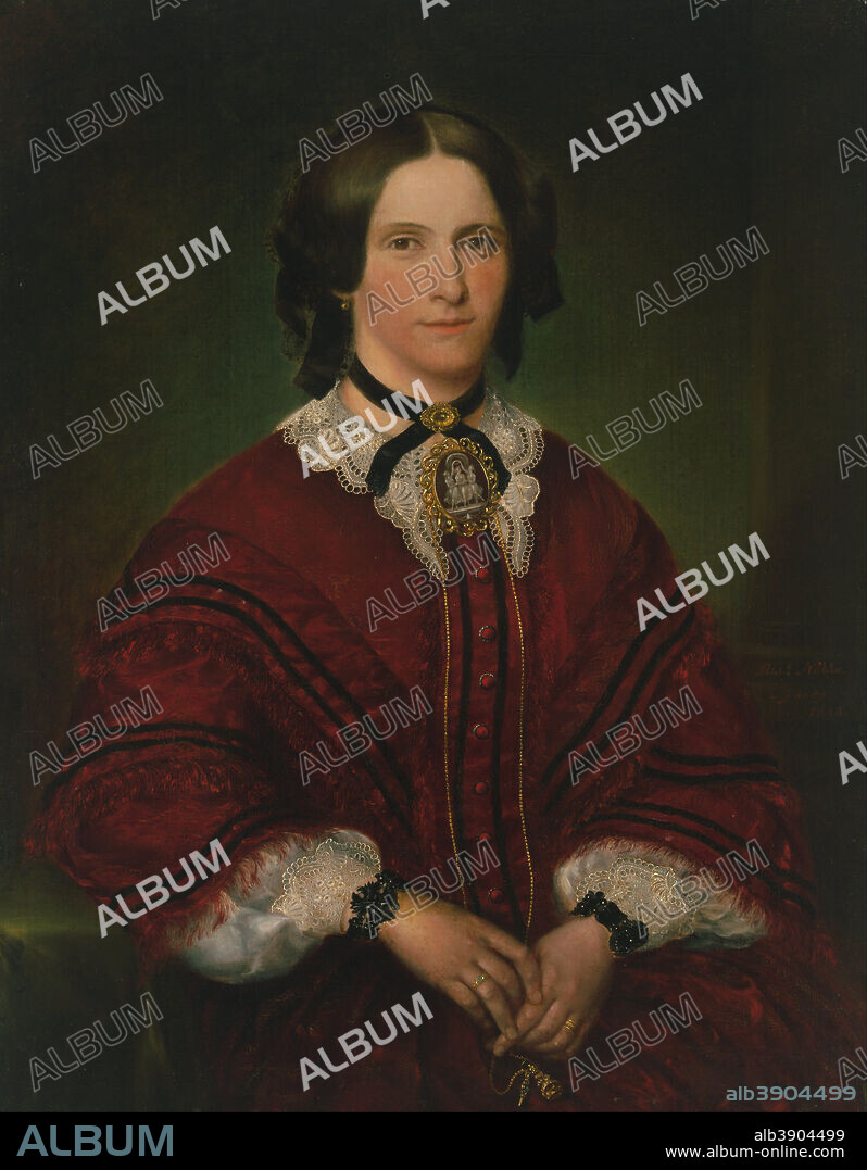 RICHARD NOBLE. Mrs John Thomas. Date/Period: 1858. Painting,oil on canvas. Height: 916 mm (36.06 in); Width: 712 mm (28.03 in).