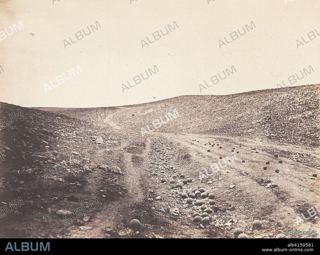 The Valley of the Shadow of Death. Roger Fenton; English, 1819-1869. Date: 1855. Dimensions: 27.2 × 36.4 cm (image/paper); 42.1 × 52.8 cm (mount). Salted paper print, from the album "Photographic Pictures of the Seat of War in the Crimea" (1856). Origin: England.