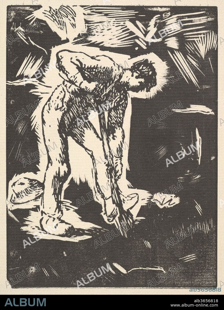 JEAN FRANÇOIS MILLET. Digger. Artist: Jean-François Millet (French, Gruchy 1814-1875 Barbizon). Dimensions: block: 4 1/8 x 5 1/2 in. (10.5 x 14 cm). Date: 1863.
