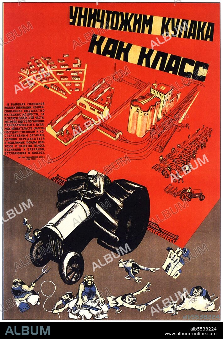 Kulaks were a category of relatively affluent farmers in the later Russian Empire, Soviet Russia, and early Soviet Union. The word kulak originally referred to independent farmers in the Russian Empire who emerged from the peasantry and became wealthy following the Stolypin reform, which began in 1906. The label of kulak was broadened in 1918 to include any peasant who resisted handing over their grain to detachments from Moscow. According to the political theory of Marxism–Leninism of the early 20th century, the kulaks were class enemies of the poorer peasants. Vladimir Ilyich Lenin described them as 'bloodsuckers, vampires, plunderers of the people and profiteers, who fatten on famine'. Marxism–Leninism had intended a revolution to liberate poor peasants and farm laborers alongside the proletariat. In addition, the planned economy of Soviet Bolshevism required the collectivisation of farms and land to allow industrialisation or conversion to large-scale agricultural production. In practice, government officials violently seized kulak farms and murdered resisters; others were deported to labor camps.