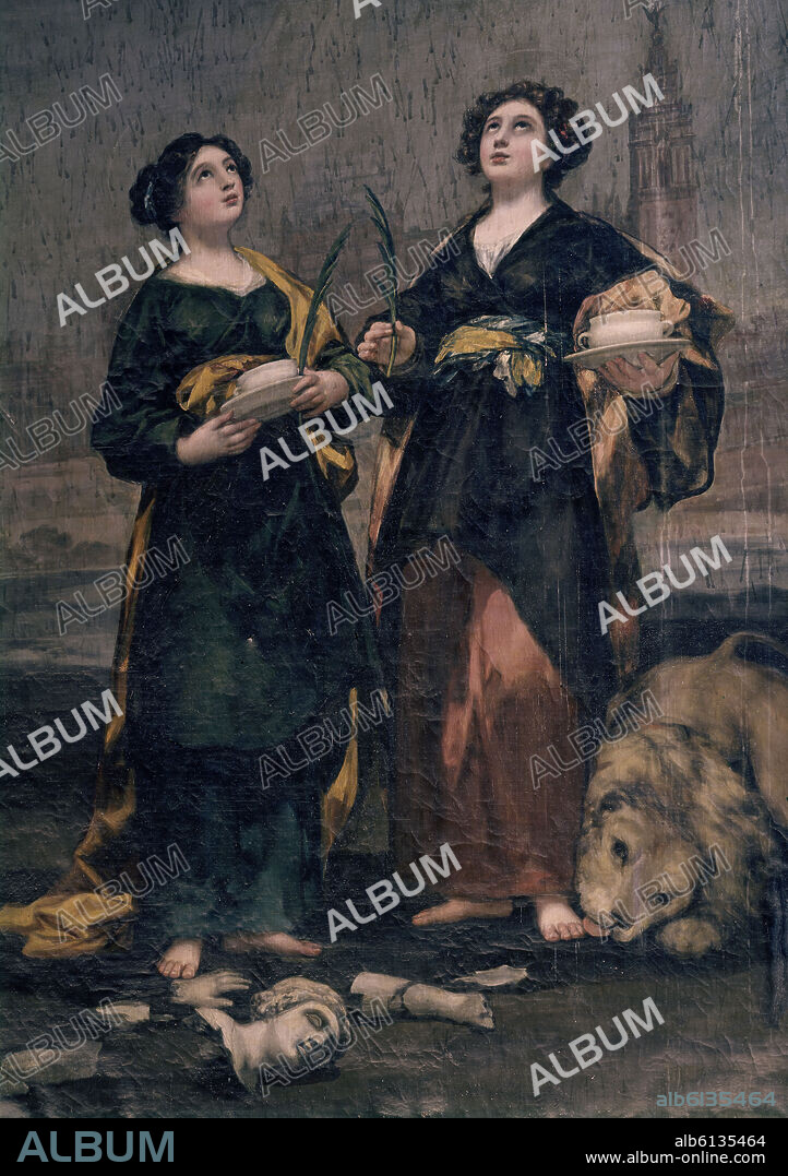 FRANCISCO DE GOYA. Spanish school. St. Justa and St. Rufina - Detail. Santas Justa y Rufina - Detalle. Set in n# 84978. Seville, Cathedral.