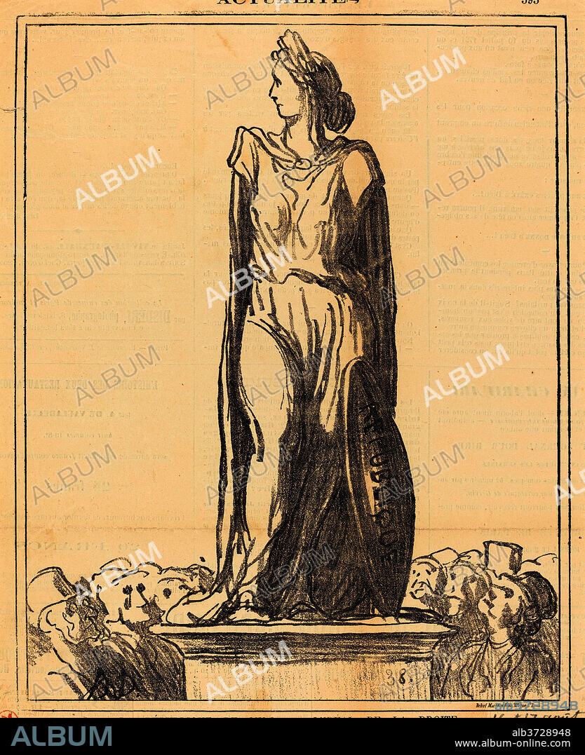 HONORé DAUMIER. La république de Milo... Dated: 1871. Medium: gillotype on newsprint.