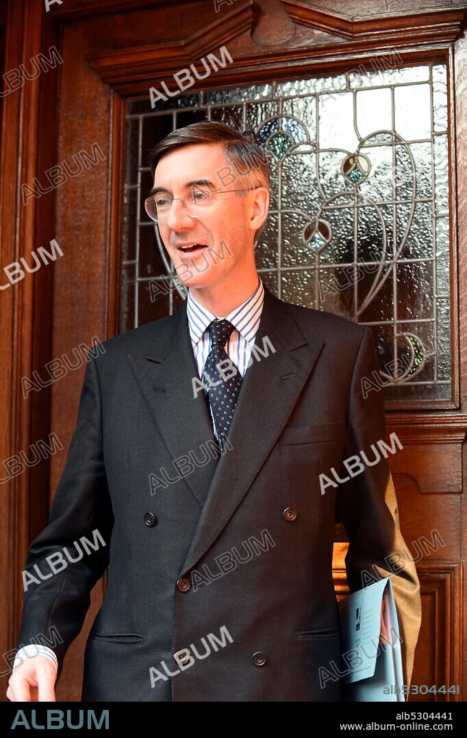 Photograph of Jacob Rees-Mogg. Jacob William Rees-Mogg (1969-) a British politician serving as Leader of the House of Commons and Lord President of the Council since 2019, and who has served as Member of Parliament for North East Somerset since 2010.