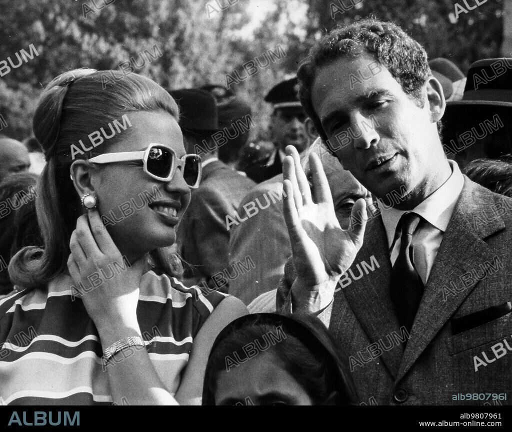 Ira von furstenberg with francois de suarez d'aulan, king of the champagne, 1966.