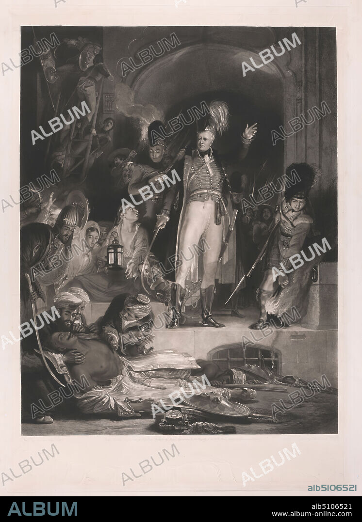 Sir David Baird discovering the body of Tipu Sultan, John Burnet, 17841868, British, after Sir David Wilkie, 17851841, British, 1843, Mezzotint, published state, Sheet: 32 x 21in. (81.3 x 53.3cm).