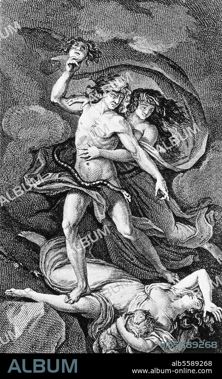 Laclos, Pierre Ambroise François Choderlos de ; écrivain français ; 1741-1803. Oeuvre : Les liaisons dangereuses, 1782. Frontispice. Grav. sur cuivre, 1796, de Vincent Marie Langlois (né en 1756) d'ap. Charles Monnet (1732 - ap. 1808). Edition de Londres, 1796. Paris, Bibliothèque Nationale.