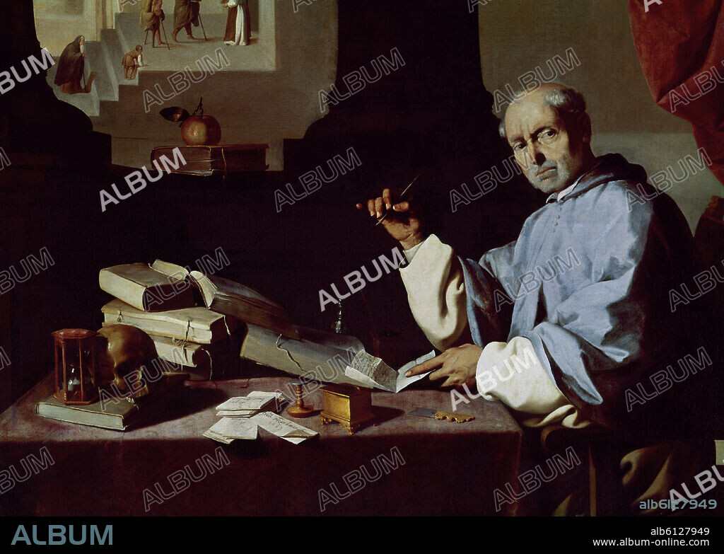 FRANCISCO DE ZURBARAN. DETALLE - FRAY GONZALO DE ILLESCAS-1639.