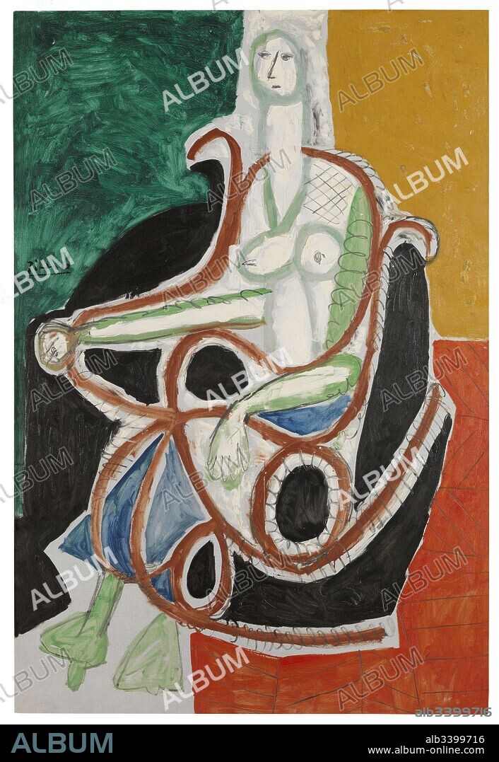 Pablo Picasso / 'Femme Dans Un Rocking-Chair', 1956, Oil on canvas, 195 x 130 cm.