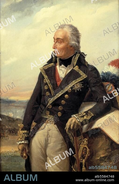 Luckner, Nikolaus, Comte (since 1784), French marshal (since 1791), Cham (Upper Palatinate) 12.1.1722 - Paris 3.1.1794. Portrait as commander in chief of the North. Army 1792 (French Revolutionary Wars). Painting by Auguste Couder (1790-1873). Salle de 1792, Versailles, Château et Trianons.