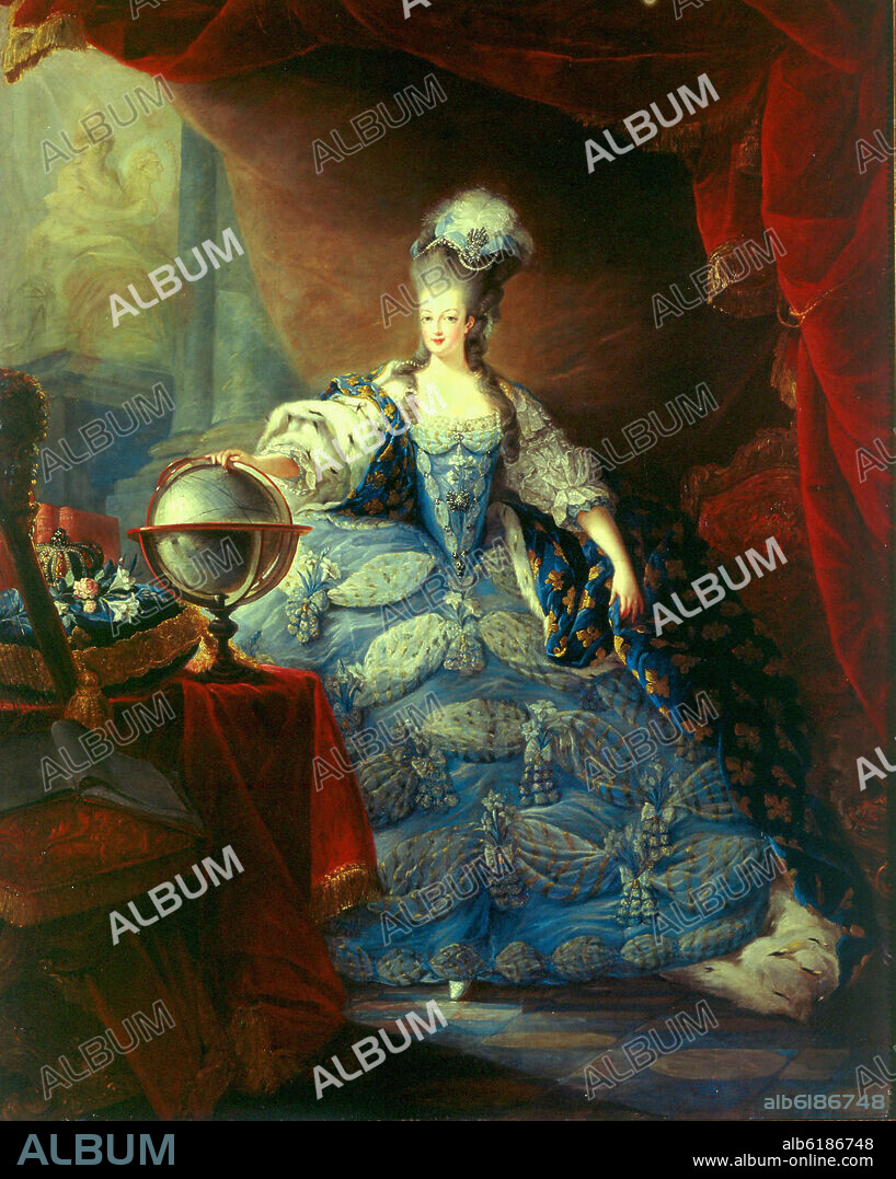 JEAN-BAPTISTE ANDRÉ GAUTIER-DAGOTY. 'Marie Antoinette, Queen of France, in coronation robes', 1775, Oil on canvas, 160 × 128 cm.