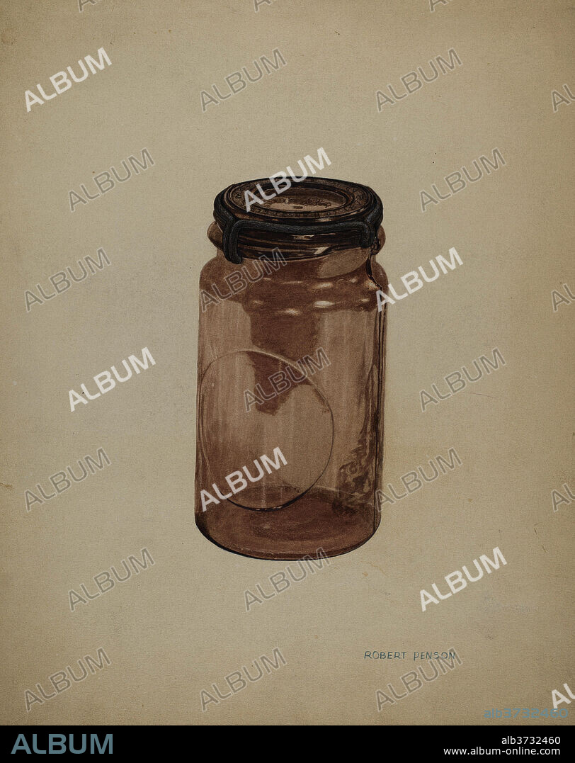 ROBERT PENSON. Glass Fruit Jar. Dated: c. 1940. Dimensions: overall: 30.7 x 24.5 cm (12 1/16 x 9 5/8 in.). Medium: watercolor, colored pencil, and graphite on paperboard.