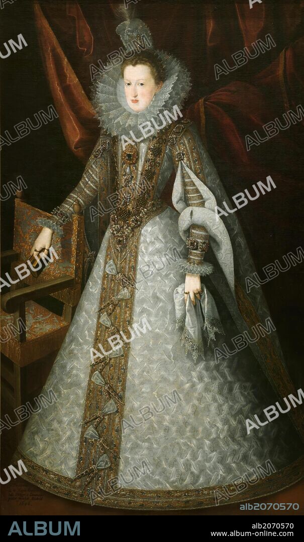 Juan Pantoja de la Cruz / 'Margaret of Austria, Queen of Spain', 1606, Spanish School, Oil on canvas, 207 cm x 122 cm, P02563.
