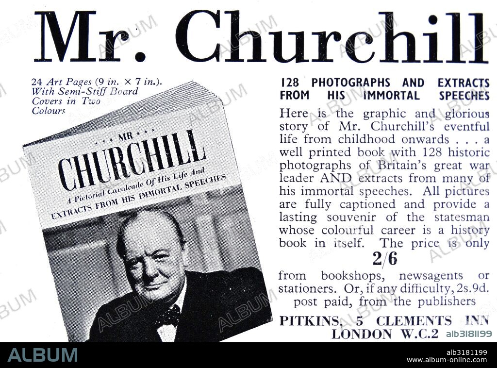 Advert for Winston Churchill memorabilia. Winston Churchill (1874-1965) a British statesman who was the Prime Minister of the United Kingdom. Dated 20th Century.