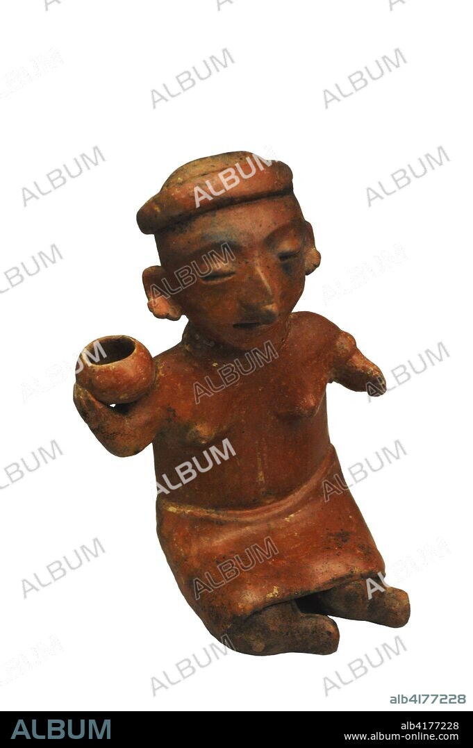 Figura antropomorfa. Nayarit (200 a. C. -500 d. C). Occidente de México. Cerámica. Museo de América. Madrid. España.