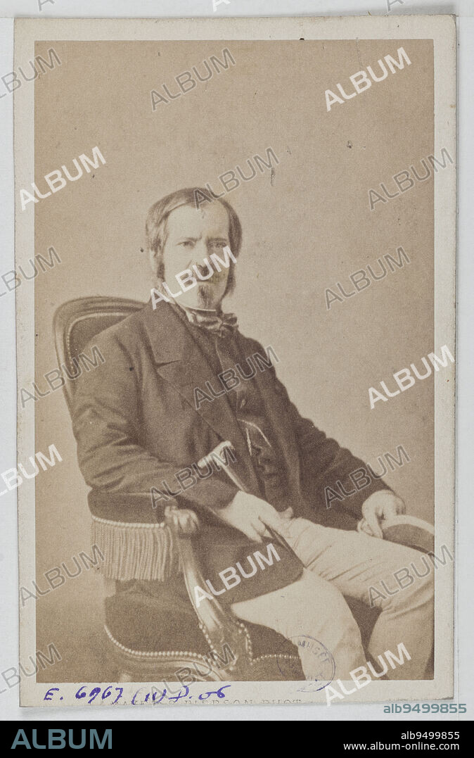 Portrait of Edgar Napoleon Henry Ney (1812-1882), Prince of Moskowa, officer, politician and fourth son of Marshal Ney, Mayer Frères et Pierson, Photographer, Between 1860 and 1890, 2nd half of the 19th century, Graphic Arts, Photography, Albumen print, Height: 8.6 cm, Width: 5.4 cm.