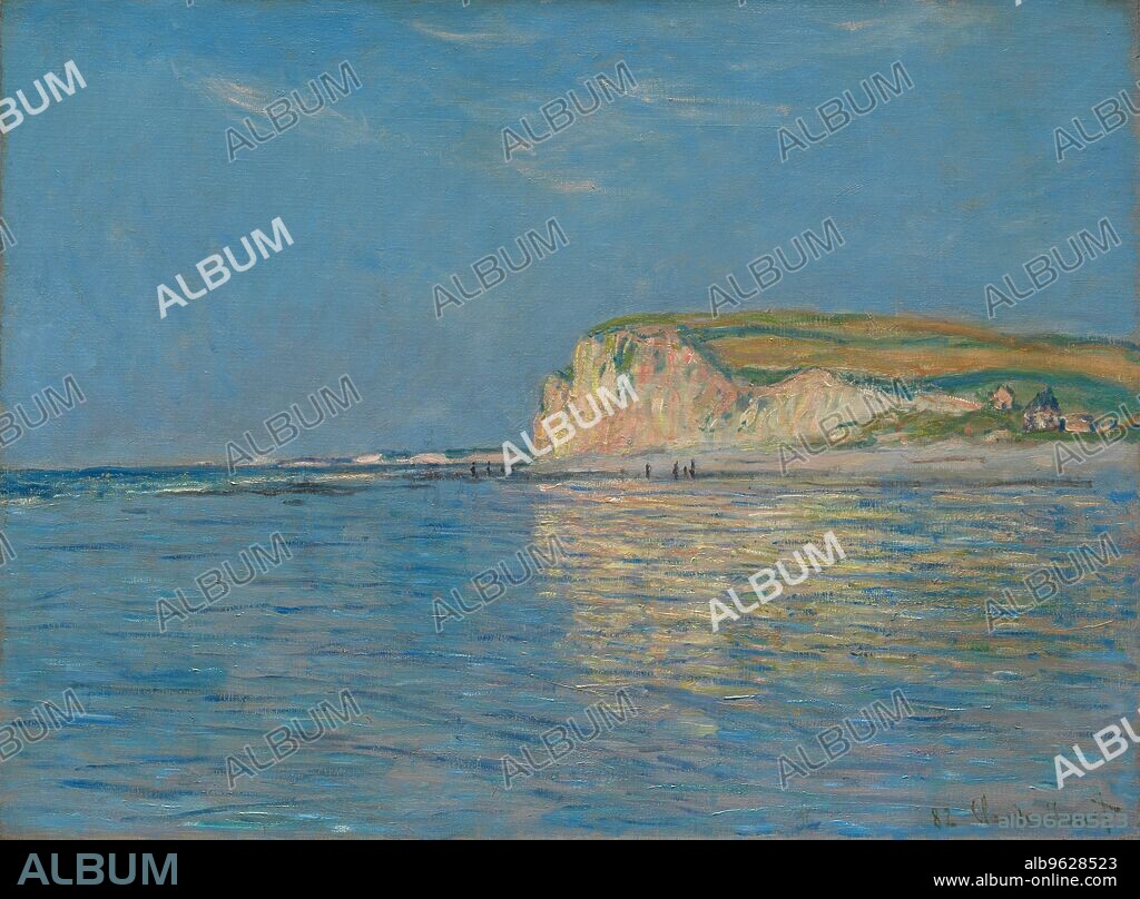 Low Tide at Pourville, near Dieppe, 1882, 1882. This is one of several views Monet painted of the cliffs and sand flats of Pourville, a small fishing village on the Normandy coast of France. The title indicates a momentary stage in the continuous cycle of nature, just as the quick, spontaneous application of paint reflects Monet's efforts to capture shifting effects of light, weather, and tide. The paint layers under the beach indicate that this part of the composition originally depicted water, as would have been appropriate for a depiction of high rather than low tide. Similar changes were made in the clouds during the painting process.