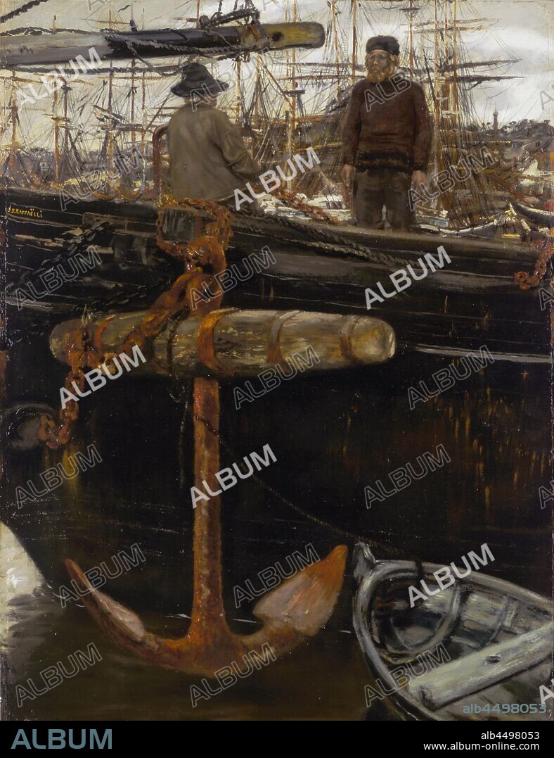 Jean-François Raffaëlli, Sailors from the North, painting, oil on panel, Height, 68 cm (26.7 inches), Width, 53 cm (20.8 inches), Signed, JF, RAFFAELLI.