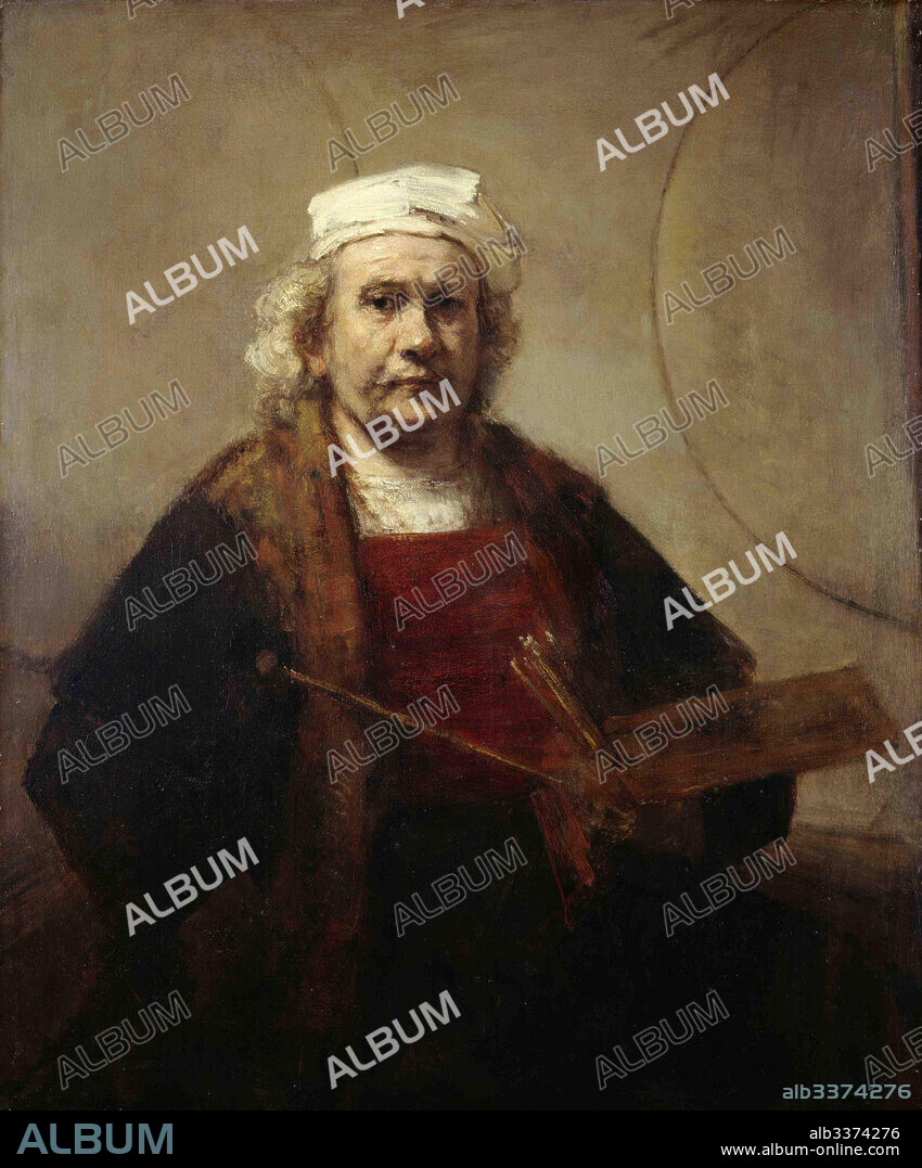 REMBRANDT VAN RHIJN. Self portrait with two circles.