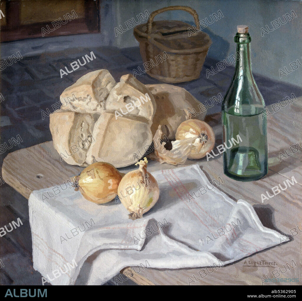 ANTONIO LOPEZ TORRES. LOPEZ TORRES , ANTONIO. PINTOR ESPAÑOL . TOMELLOSO 1902 - 1987. " BODEGON DEL PAN Y LAS CEBOLLAS ". COLECCION PARTICULAR. ATENCION: AUTOR CONTEMPORANEO SUJETO A COPYRIGHT ©. EL CLIENTE FINAL ES RESPONSABLE DE LA GESTION DE LOS DERECHOS DE AUTOR CON LAS SOCIEDADES EXISTENTES DE GESTION DE DERECHOS O DIRECTAMENTE CON LOS ORGANISMOS TITULARES DE LOS MISMOS.