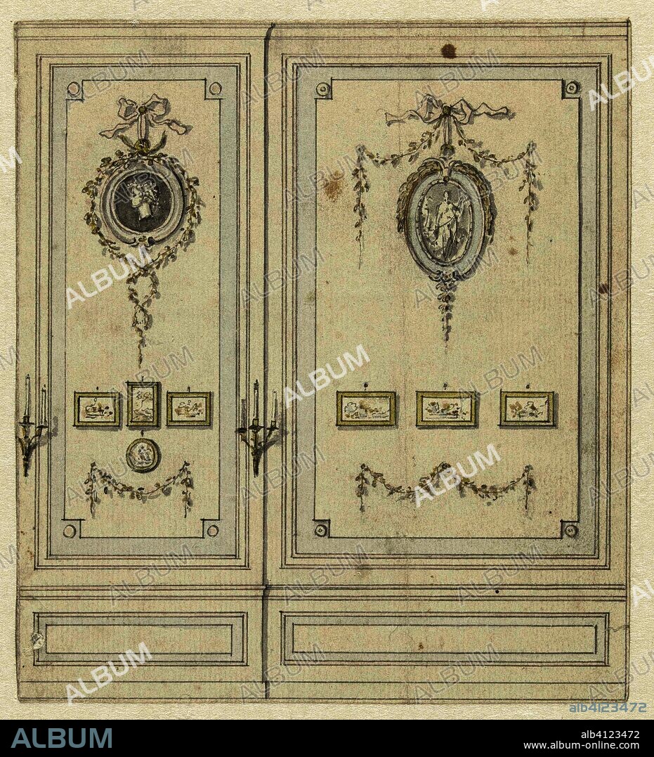 Design for part of a wall for the Van Hasselt side room. Draughtsman: Jurriaan Andriessen. Dating: c. 1752 - c. 1819. Measurements: h 158 mm × w 142 mm.