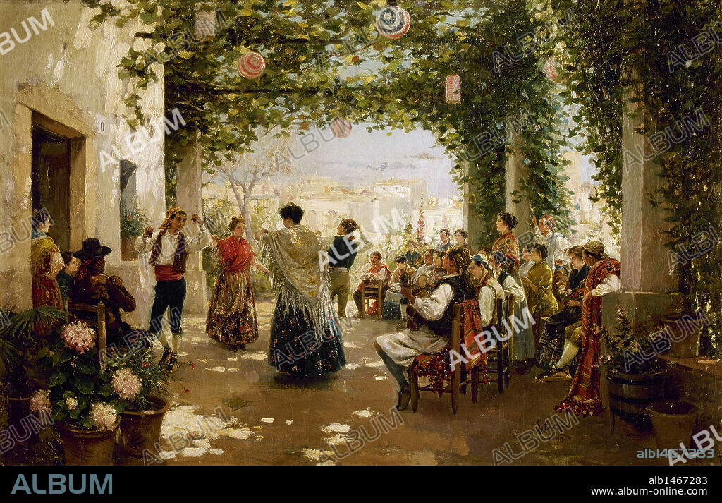 ARTE S. XX. ESPAÑA. GABRIEL PUIG RODA (1865-1919) Pintor español. "JOTA VALENCIANA" (1913). Oleo sobre lienzo. Museo de Bellas Artes. Castellón. Comunidad Valenciana.