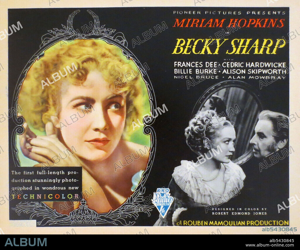 MIRIAM HOPKINS in BECKY SHARP, 1935, unter der Regie von ROUBEN MAMOULIAN. Copyright PIONEER PICTURES.