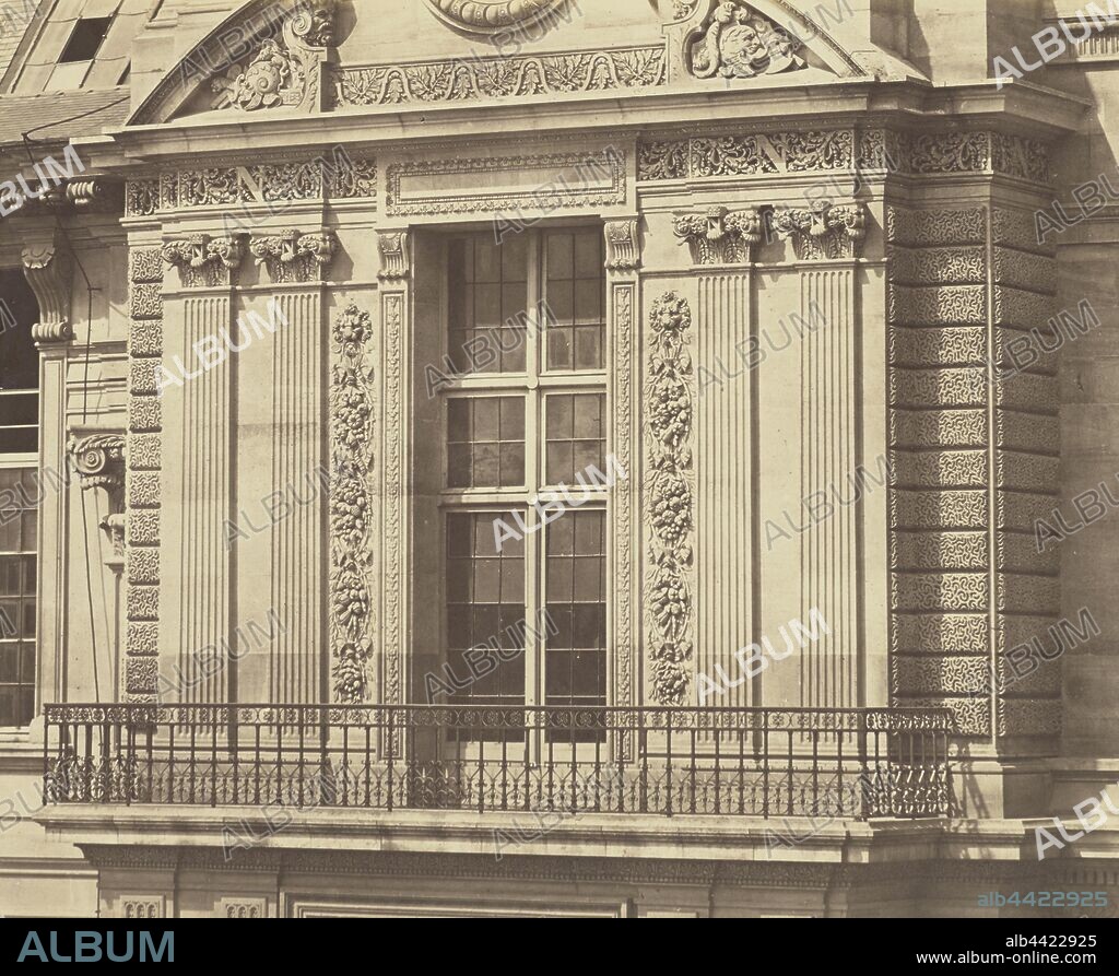 The Pavillon de Rohan, Louvre, Paris, Édouard Baldus (French, born Germany, 1813 - 1889), Paris, France, 1852 - 1857, Salted paper print, 21.2 x 25.8 cm (8 3/8 x 10 3/16 in.).