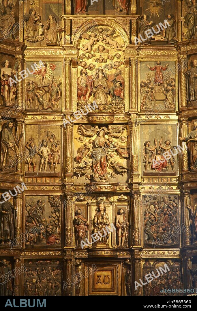 Zarautz; Iglesia de Santa María la Real; retablo renacentista - plateresco de Andrés y Juan Araoz.
