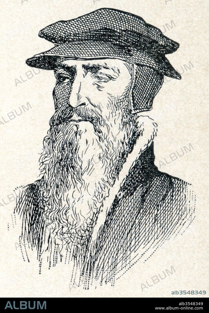 Henri Estienne, c.1528/ 1531 – 1598, aka Henricus Stephanus. 16th-century French printer and classical scholar. From Enciclopedia Ilustrada Segui, published c. 1900.
