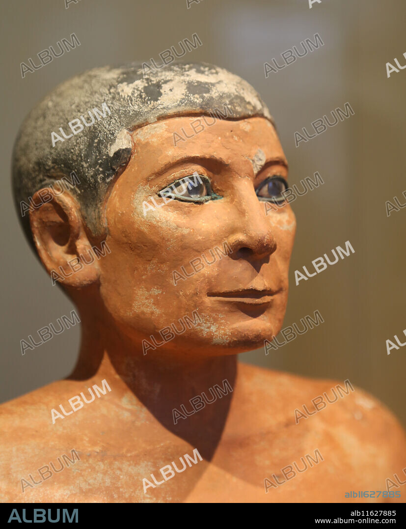 Egyptian art. Seated Scribe. Old Kingdom. 2620-2500 BC. Louvre Museum. Paris. France.