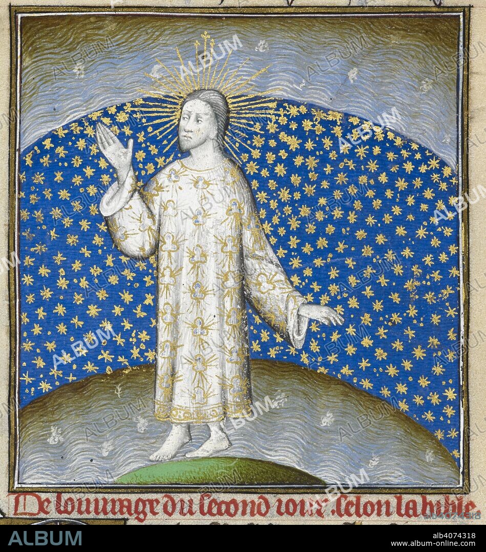 GUYART DES MOULINS. Creation. Bible Historiale. 1411. Source: Royal 19 D.III f.4. Language: French.