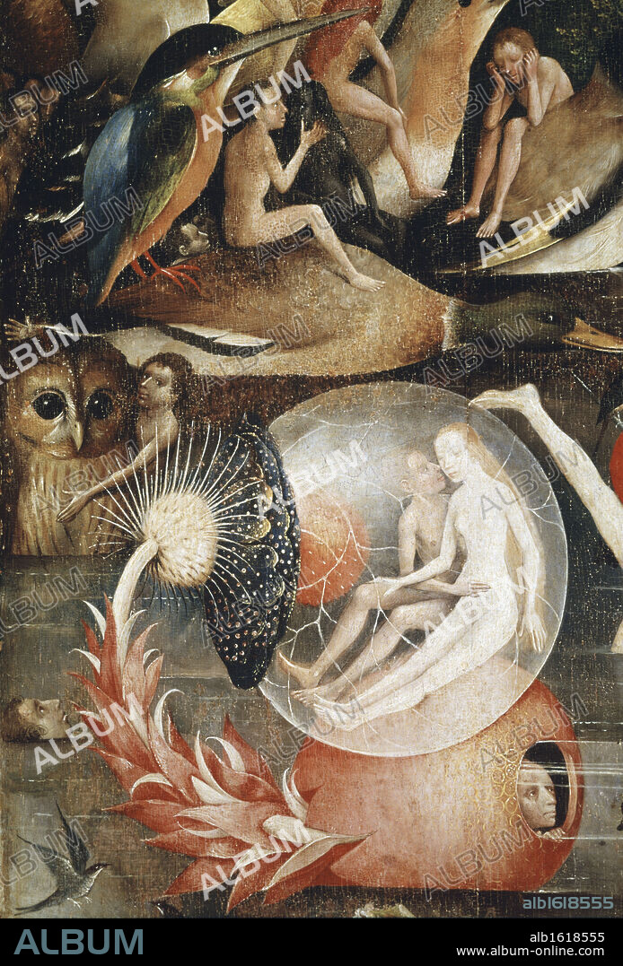 Garden Of Earthly Delights - Detail #7  C.1505  Hieronymus Bosch (ca.1450-1516 Netherlandish)  Museo del Prado, Madrid, Spain.