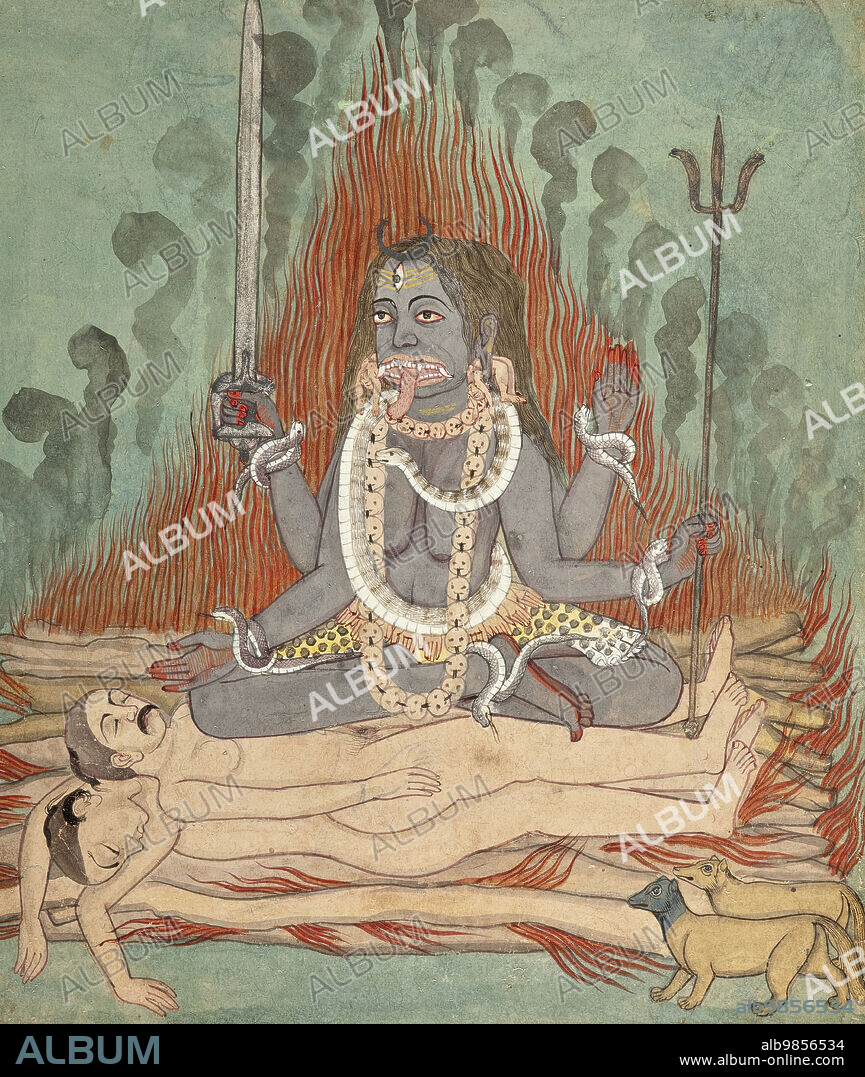 Shiva, Vishnu, and Brahma Adoring Kali (image 5 of 7), c1740.