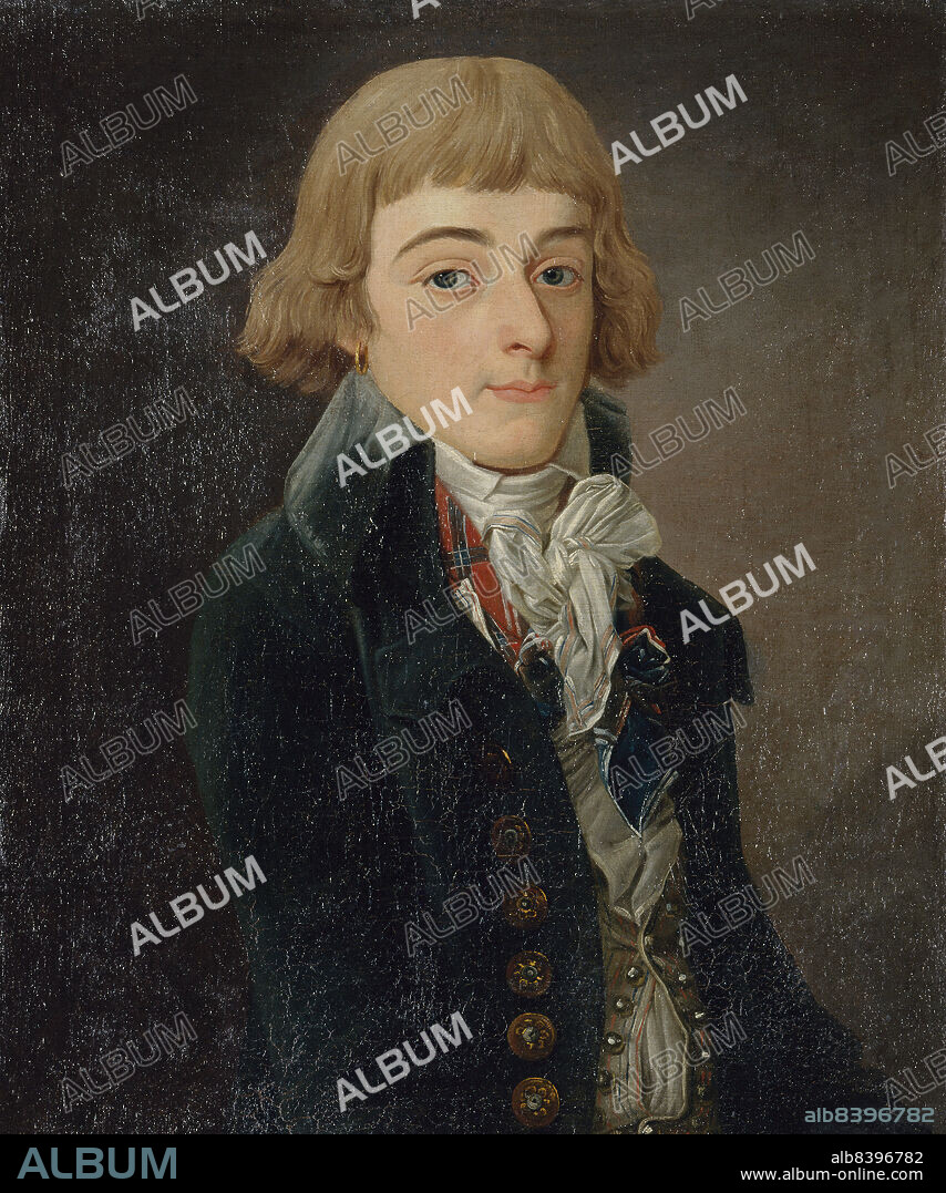 FRANçOIS BONNEVILLE. Portrait présumé de Louis-Antoine de Saint-Just (1767-1794), conventionnel, 1791.