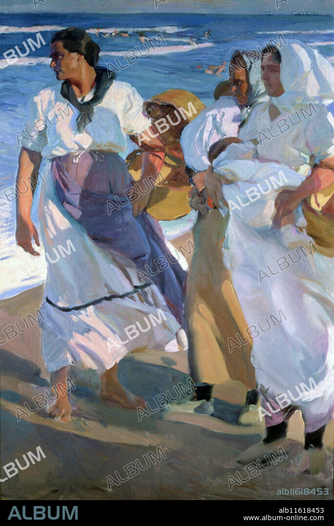 JOAQUIN SOROLLA. SOROLLA , JOAQUIN. PINTOR ESPAÑOL VALENCIA 1863 - 1923. " PESCADORAS VALENCIANAS " 1915. MUSEO SOROLLA . MADRID.