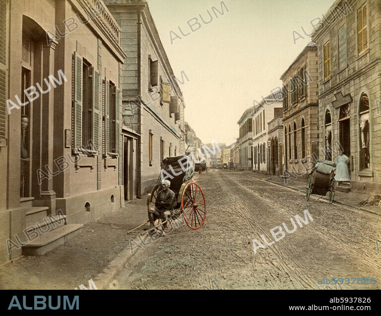 UNKNOWN PHOTOGRAPHER. The Main street of Yokohama (Japan), ca. 1880.