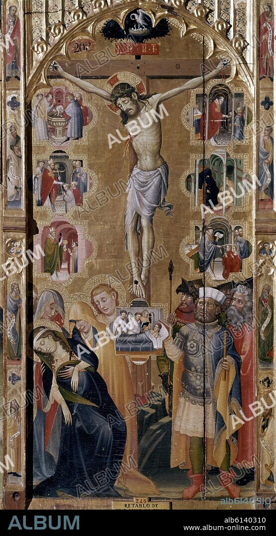 JAUME FERRER BASSA (1285-1348). CRUCIFIXION DETALLE DEL RETABLO DE FRAY BONIFACIO FERRER-1396-1398-PROCEDE CARTUJA DE PORTACELI-TEMP.