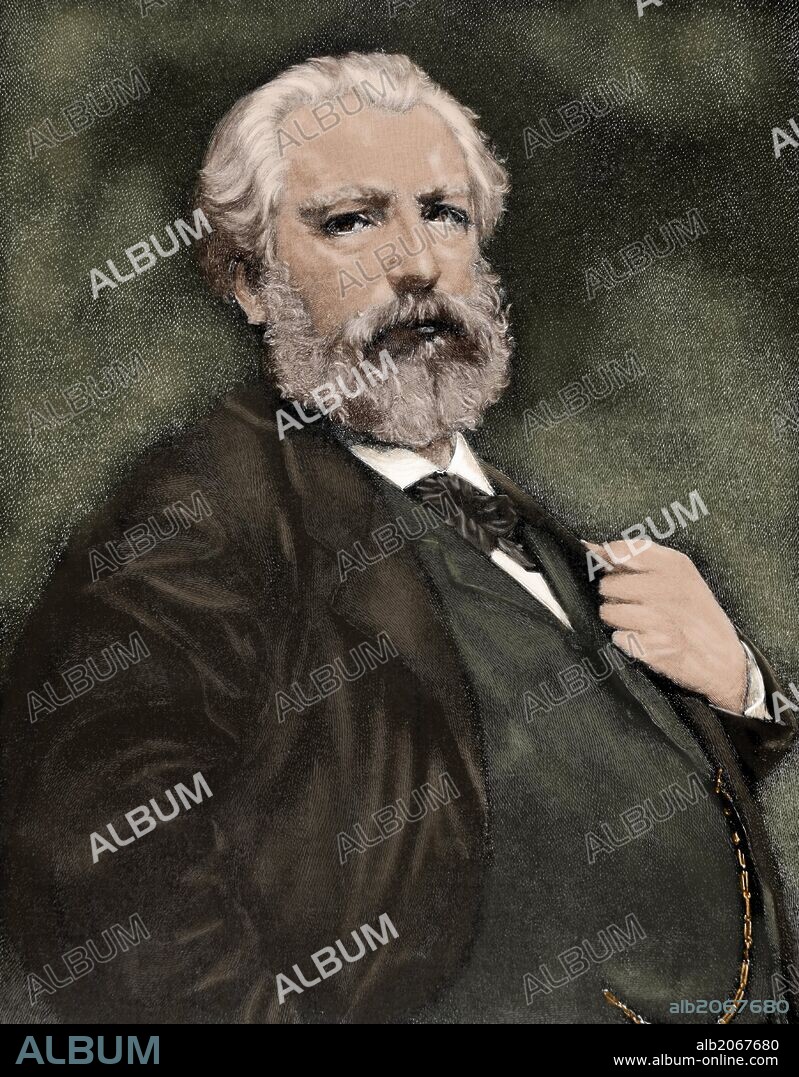 Adolphe Bouguereau (1825-1905). Pintor francés. Encarnó el modelo de artista académico tradicional. Grabado coloreado. "La Ilustración Española y Americana", año 1889.