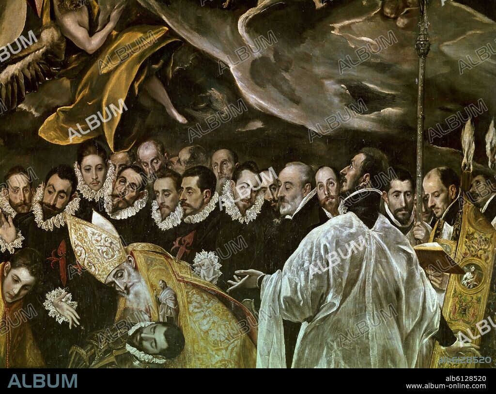 EL GRECO-DOMENIKOS THEOTOKOPOULOS (1540-1614). 'The Burial of the Count of Orgaz' (detail), 1587, Oil on canvas.